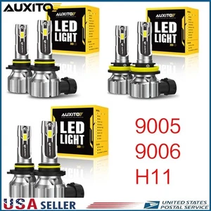 180000LM 9005 9006 H11 LED Headlights High Low Beam Kit Combo Bulbs 6500K White - Picture 1 of 15