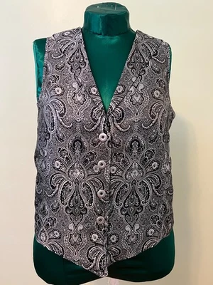 Disfraz: Chaleco brocado negro y plateado para hombre - Steampunk o vampiro Foto 1 de 4