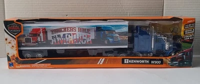 Kenworth W900 New Ray Long Hauler Die Cast Truck 1:43 "Truckers Rule America" - Image 1 of 4
