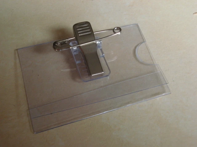 Lot de 10 badges transparents plastique PVC 60x40mm