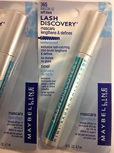 (LOTE DE 3) MÁSCARA DE PESTAÑAS MAYBELLINE DESCUBRIMIENTO NEGRO SUAVE #365 IMPERMEABLE NUEVO. - Imagen 1 de 1