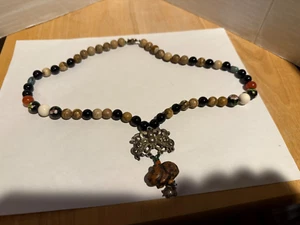 ANTIKE Karneol Cloisonne GEMISCHTE Halskette chinesische Perlen SCHLANGE AMULETT SILBER - Bild 1 von 5