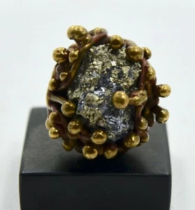 Pal Kepenyes Bronze Pyrit Cluster Modernist Ring - Bild 1 von 7