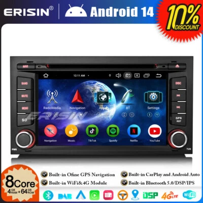 8-Core 64GO Android 14 Autoradio GPS pour Seat Leon CarPlay DAB+ CANbus IPS DSP - Photo 1/4