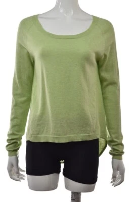 Suéter para mujer Cullen talla S verde cuello redondo algodón cachemir top Foto 1 de 4