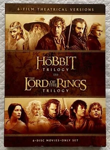The Hobbit Trilogy Lord of the Rings Trilogy DVD Set 6 Discs - Free Ship! - Picture 1 of 4