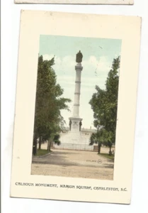 CHARLESTON SOUTH CAROLINA CALHOUN MONUMENT MARION SQUARE 1909 TO NORTHAMTON MASS - Picture 1 of 2