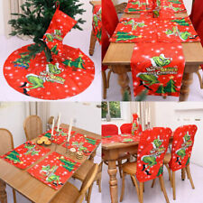Merry Grinchmas Christmas Table Runner Grinch TableCloths Dining Table Decor Set