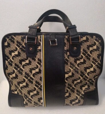 L.A.M.B. Bolso Cartera Oxford Gwen Stefani Logo - Grande Negro Tostado Y2K Foto 1 de 4