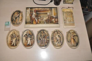 OSBORNE IVOREX 7 x CHARLES DICKENS PLAQUES, Sam Weller, Uriah Heep, Bill Sykes e - Picture 1 of 12