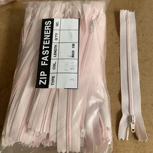 Cerniera rosa nylon n. 3 cerniera estremità chiusa 6"" cerniera alta qualità x 100 sfusa - Foto 1 di 4