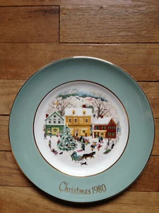 Weihnachten 1980 "Country Christmas" Sammelteller Avon - 22k Gold - Bild 1 von 3