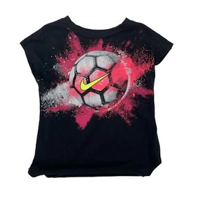 The Nike Tee Girls Soccer Ball Black Short Sleeve T Shirt Small / 5 - Picture 1 of 4
