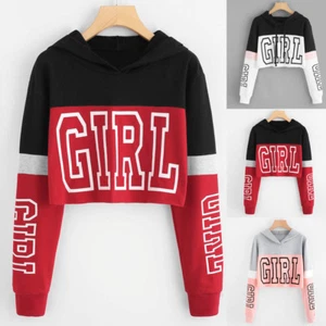 Women Casual Letter Printed Long Sleeve Hoodie Sweatshirt Pullover Blouse - Picture 1 of 17