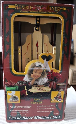 Flexible Flyer Classic Racer Miniatures Sled ~ Wood & Metal Replica  New In Box - Image 1 of 3