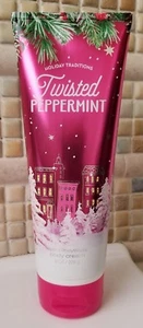 BATH & BODY WORKS Twisted Peppermint Body Cream 8 OZ Holiday Traditions NEW - Picture 1 of 2