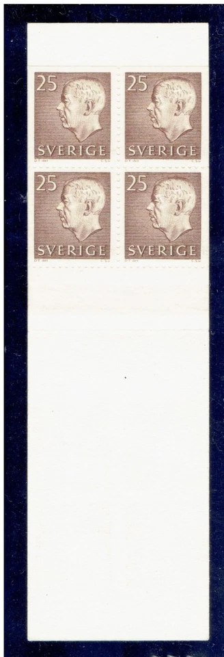 SWEDEN 1961 - 1965 King Gustaf VI Adolf Booklet (25o x 4) CV $2.25 - Image 1 of 1