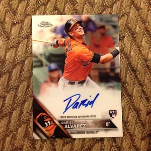 DARIEL ALVAREZ #RA-DA ORIOLES RC Rookie Auto 2016 TOPPS CHROME (on card Auto) - Picture 1 of 1