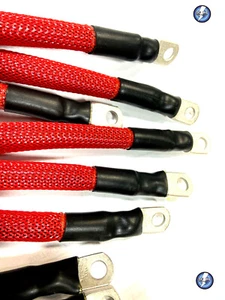 (7) pcs EZGO TXT Golf Cart  48Volt 2G RED BRAIDED Battery Cables 94UP 3-17 4-7 - Picture 1 of 1
