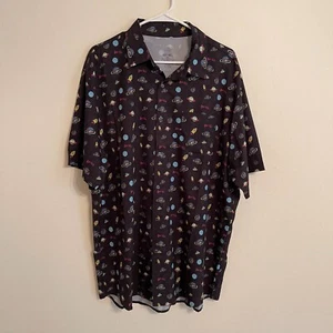 BUC-EE'S Space Performance Camp Button Short Sleeve Shirt Black XXL 2XL - Picture 1 of 5
