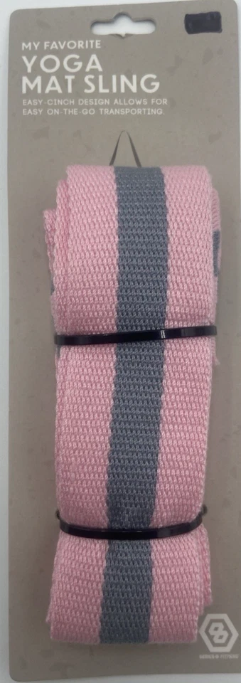 Ejercicio Yoga Estera Eslinga Portador Entrenamiento Yoga Rosa Gris Estera Correa Cinturón Fitness Foto 1 de 4