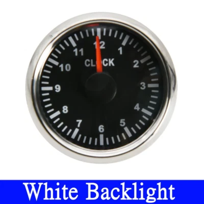 52mm Clock Gauge White Backlight Waterproof For Car Truck Motorbike Boat Yacht - Image 1 of 4