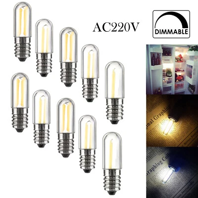 E14 E12 Led Refrigerator Bulb Cob Light 220v Dimmable Bulbs Filament Warm White - Image 1 of 4