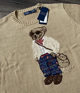 POLO RALPH LAUREN POLO BEAR JUMPER SIZE XL (UK 16) RETAIL £439 BNWT - Picture 1 of 15