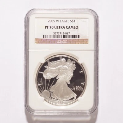 2005-W Silver American Eagle Dollar Proof NGC PF70 Ultra Cameo - Image 1 of 2