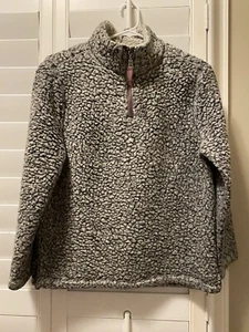 True Grit Sherpa Fleece Quarter Zip Pullover Cozy Plush Winter Sweater Youth M - Picture 1 of 6