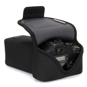 DSLR Camera and Zoom Lens Sleeve Case with Accessory Storage & Strap Openings - Picture 1 of 9