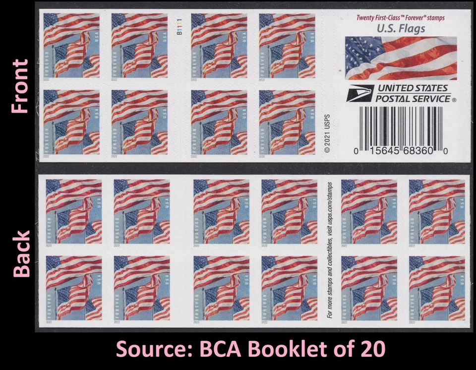 US 5658a Flags F booklet 20 BCA B1111 MNH 2022 - Image 1 of 1
