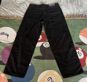 Dime MTL Baggy Pants Wavy Pockets Black Corduroy 36x31 Polar Jnco Skater Rare