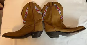 Womens Code West Cowgirl Brown Boots NO SIZE 11" (front to back), 3" across top - Picture 1 of 5