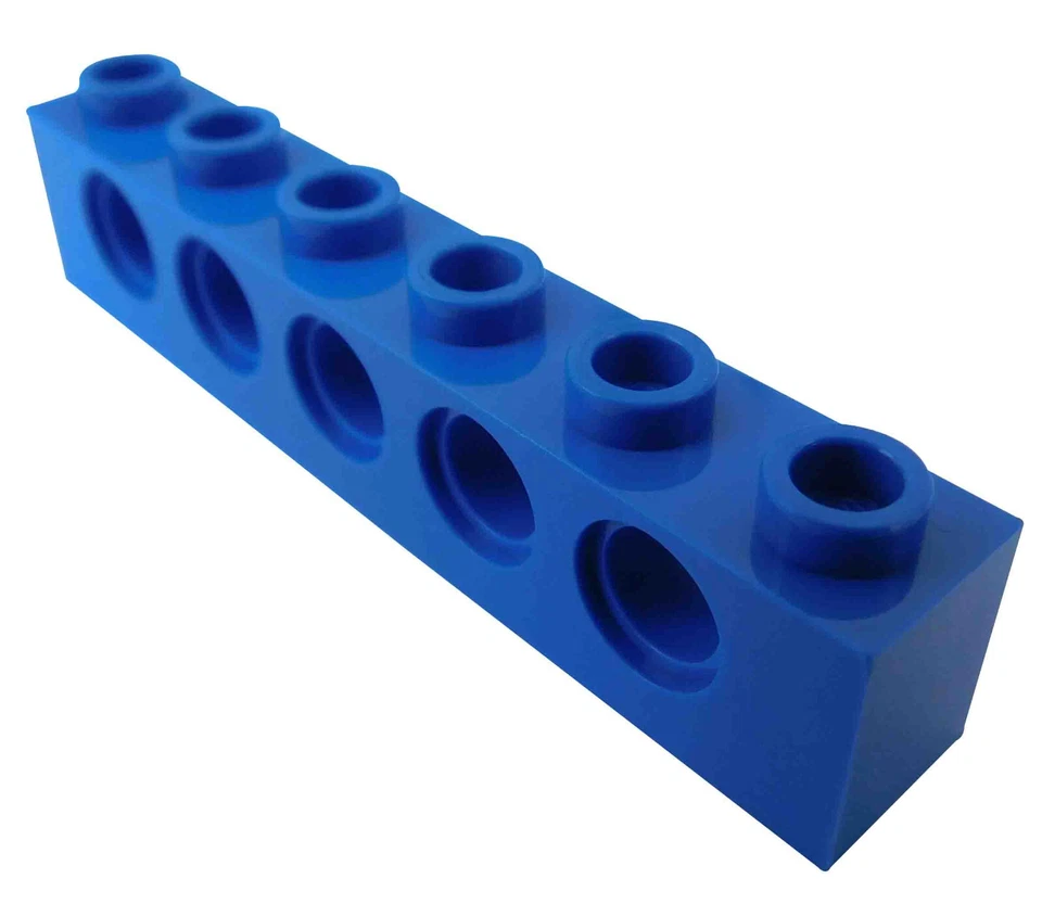 Lego 10 Stück Technikstein in blau 1x6 mit Loch (3894) blaue Technic Steine Neu - Bild 1 von 1