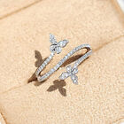 Cute Women Butterfly 925 Silver Filled Ring Cubic Zirconia Jewelry Size 6-10