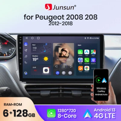 For Peugeot 2008 2013-2017 10.1"Android 13 CarPlay Car Radio GPS Sat Nav WIFI BT - Image 1 of 4