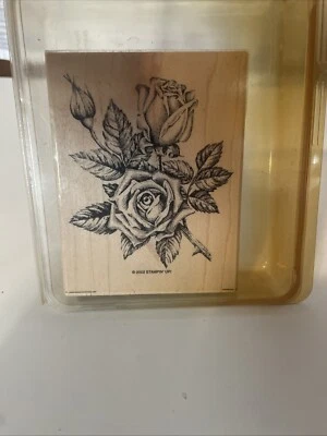 Estampación STIPPLE ROSE Madera Estampilla Artesanía Tarjetas Álbum de Recortes Hermoso Raro 2002 Foto 1 de 3