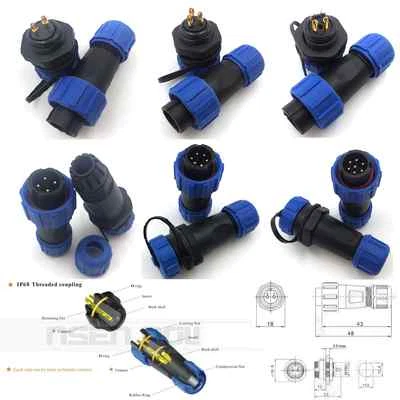 SP13 2 3 4 5 6 7 9 Pin Waterproof Connector, Aviation Connector LED Plug Socket - Image 1 of 4