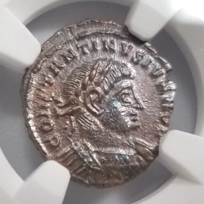 Constantine II Roman Empire BI Nummus AE3/4 NGC AU Ancient Epfig Hoard Pedigree - Image 1 of 4