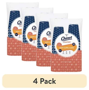 Chinet Comfort® Premium Disposable Paper Hot Cups with Lids, 16 oz, 20 Count - Picture 1 of 8