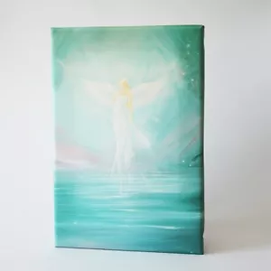 Spirituelle Engelbilder "Bereit für die Magie" Engel Leinwanddruck, Deko Türkis - Bild 1 von 1