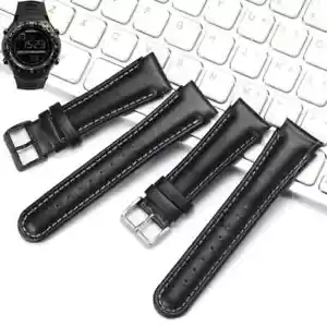 Cinturini in Pelle per SUUNTO X-LANDER Uomo Impermeabili Cinturini Orologio Nero 22mm - Foto 1 di 27