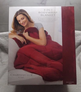 Charter Club 3-IN -1 BodyWrap Blanket   62” x 64” NEW Color Brick - Picture 1 of 5