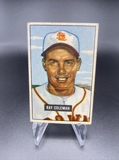 Ray Coleman 1951 Bowman Vintage Baseball Card St. Louis Browns #136