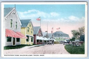 Postal antigua de la fila de restaurante Salem Willows Massachusetts de 1920 - Imagen 1 de 2