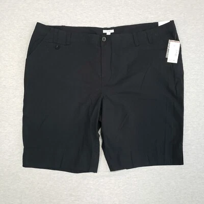 Fashion Bug Women's Size 28 Black Shorts w/ Pockets Cotton Spandex NEW w/Tags - Image 1 of 4