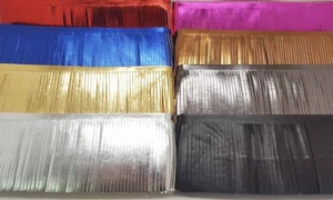 1metre FAUX LEATHER FRINGING TRIM, GOLD/SILVER 10cm wide, AVAILABLE IN 8 COLOUR  - Picture 1 of 11