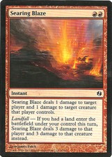 MTG-1x-Heavy Play, English-Searing Blaze-DD: Venser vs. Koth