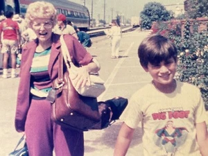 HA Photograph Boy Grandson Carrying Luggage For Visiting Grandma Train - Picture 1 of 4